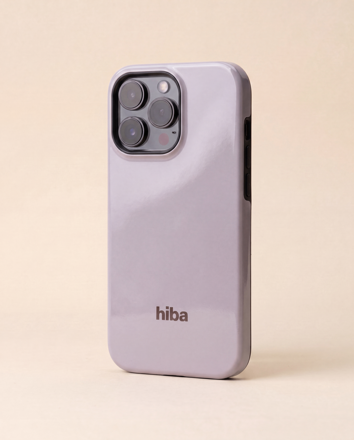 HIBA Lavender Haze iPhone case angled side view