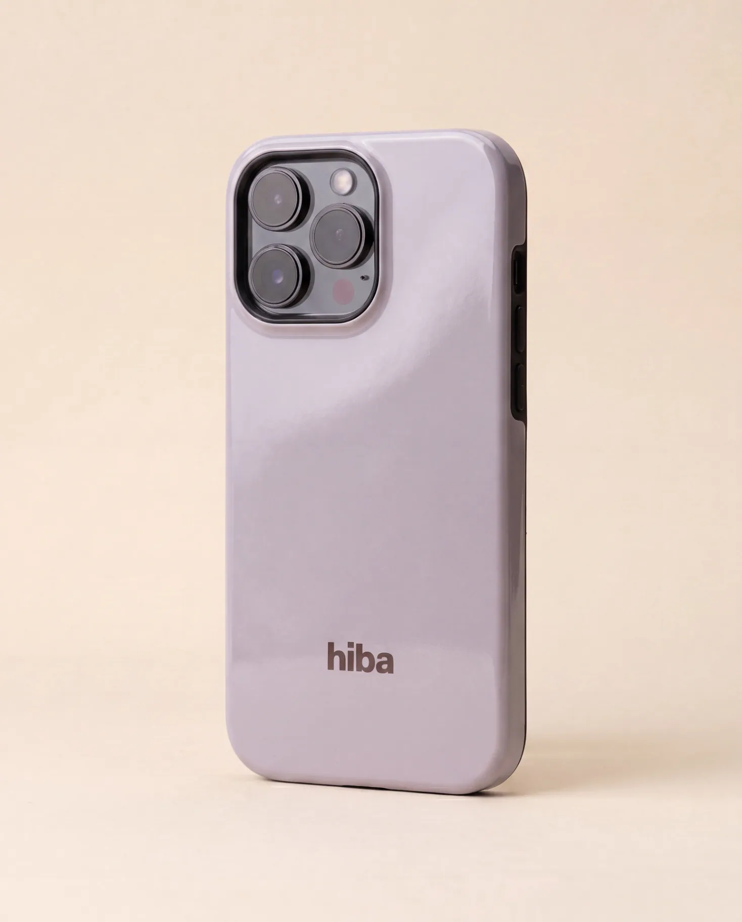 HIBA Lavender iPhone case angled side view